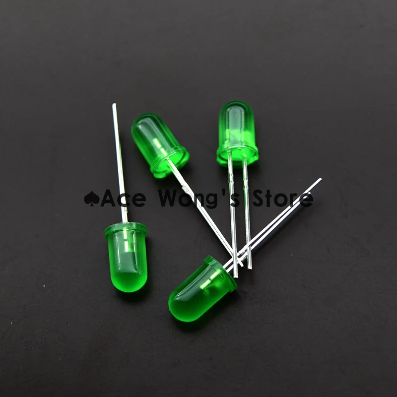 

Free shipping 1000pcs 5MM Green LED light emitting diode F5mm Round