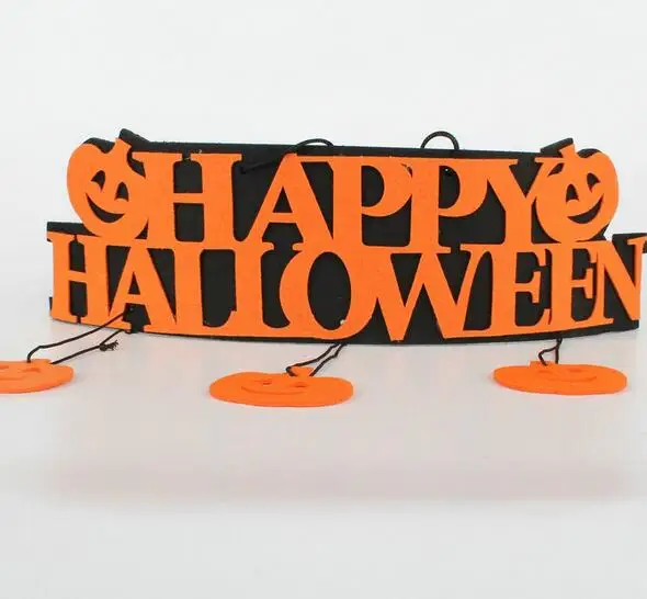 New Halloween Decoration HAPPY HALLOWEEN Hanging Hang Tag Window Decoration Pumpkin Hanging Strips