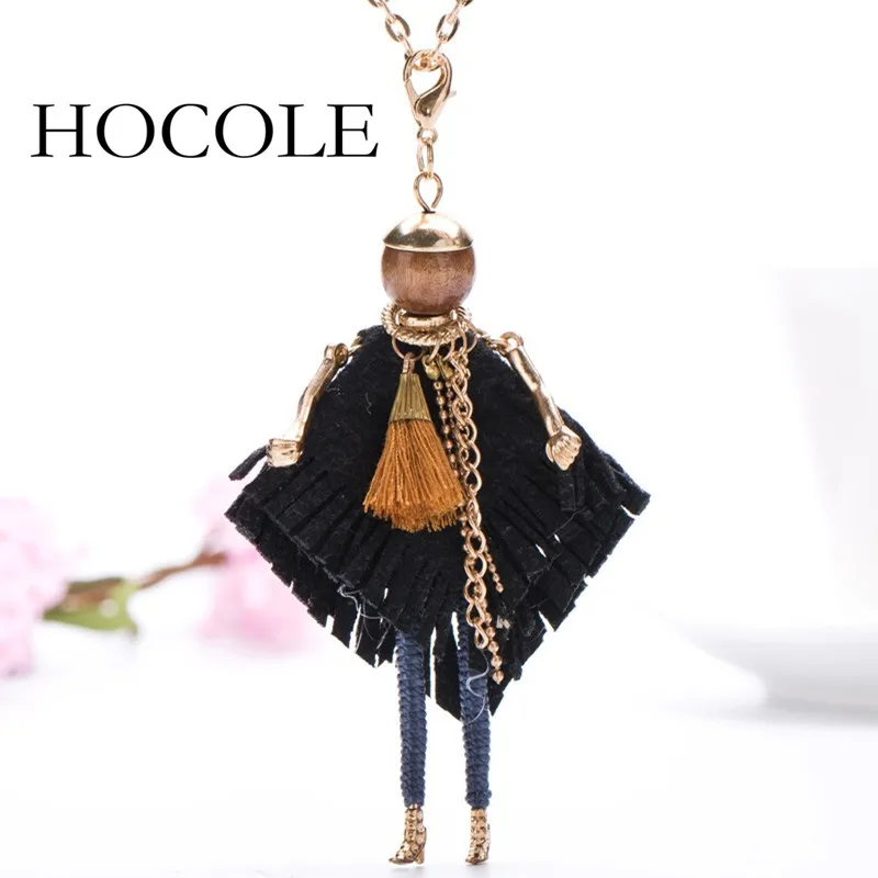 Fashion Lady Girl Doll Necklace Dress Handmade Frence Charm Women Necklace Choker Statement Pendant Flower Jewelry Accessories