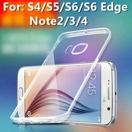 Funda protectora ultrafina para Samsung Galaxy S4, S5, S6 Edge, Note3, Note4, ultrafina, transparente, de silicona