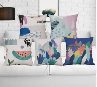 

Cotton linen pillowcase Abstract art car hug pillowcase Multifunctional sofa cushion cover