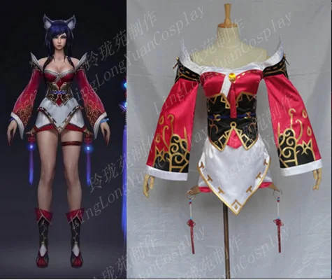 

Anime! Hot Game LOL Gumiho Ahri Uniform Cosplay Costume Halloween Carnival Suit New Version Custom-made For Women Free Shipping