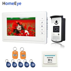 HomeEye Video Door Phone VideoIntercom Home Access Control System 7'' Indoor Monitor+Rainproof Call Camera+RFID Card+Exit Switch