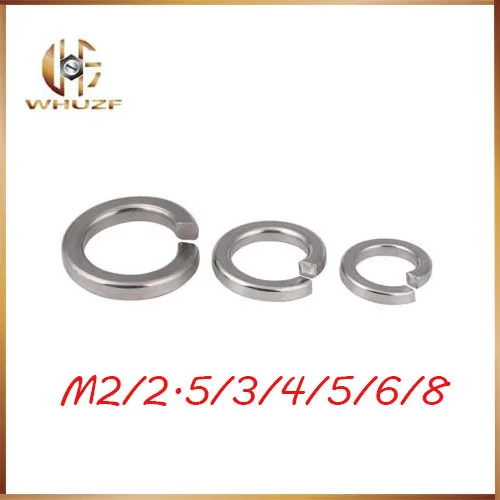 

lock washer 100Pcs DIN127 GB93 M2 M2.5 M3 M4 M5 M6 M8 304 Stainless Steel Shells Pad Spring Lock Washer Elastic Gasket HW007