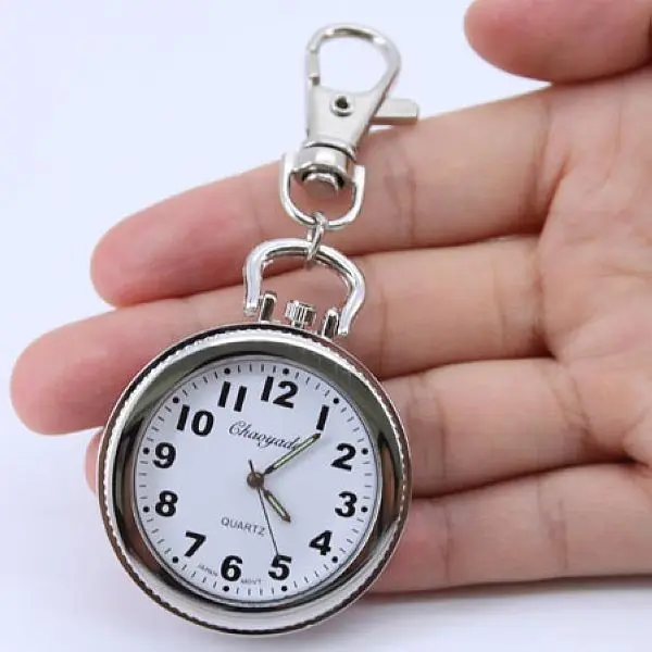 10pcs/Lot Mixed Style Bulk Silver Fob Nurse Watch and Silver Key Ring Pendant Watch Simple Watches E7/E8