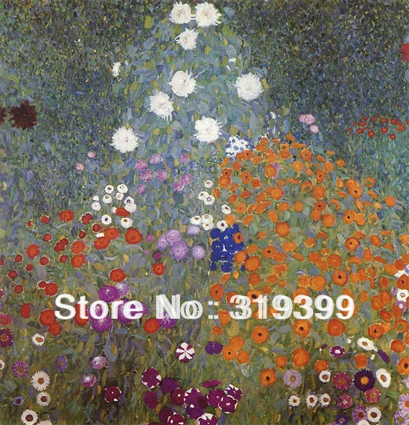 

Oil Painting reproduction on Linen Canvas,Farm Garden (Flower Garden) by gustav klimt,Free fast ship,Handmade,Museam Quali