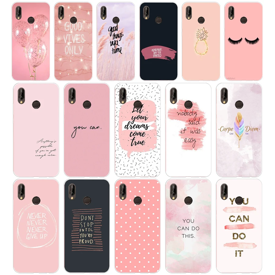 15SD Proverb Phrase Motto Soft Silicone Tpu Cover Case for  Honor 10 huawei p mate 10 20 lite y5 y6 prime 2018