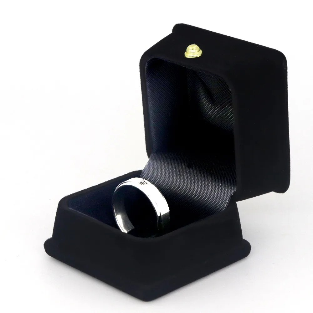 

1 Piece Square Black Velvet Gift Present Sofa Ring Box Jewelry Packaging For Wedding Engagement Display Holder Storage Wholesale