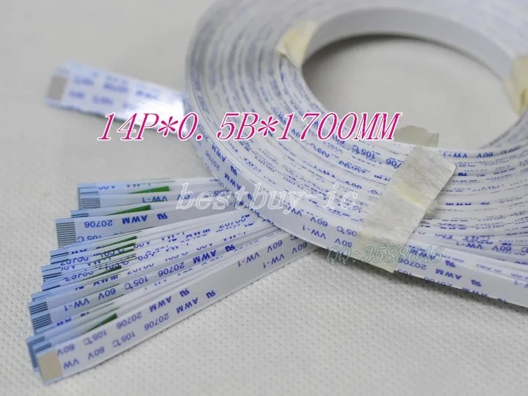 

0.5mm Spacing +1700mm Length +14Pin B / Reverse line Soft wire FFC Flexible Flat Cable.14P*0.5B*1700MM