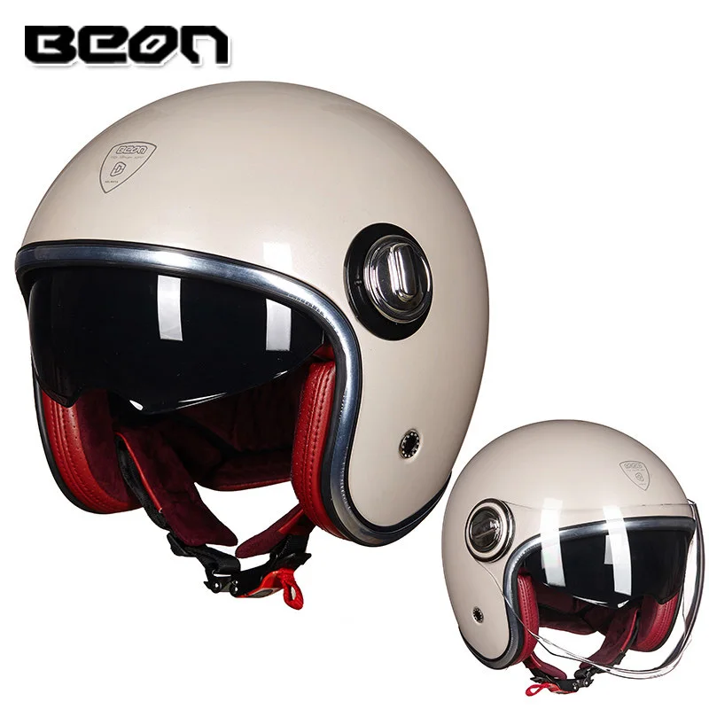 BEON B108A motorcycle helmet 3/4 open face helmets motocross vintage casque Moto Casque Casco Capacete Retro Helmet