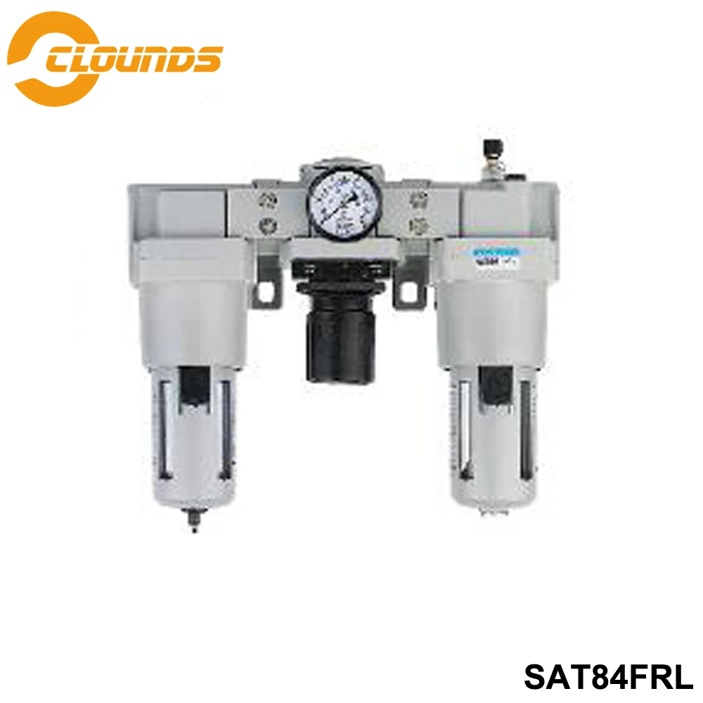 

SAT84FRL G1/4" 3/8" 1/2" 1" Air Filter Combination Air Pressure Filter Regulator Lubricator Three-Union Water Oil Separator