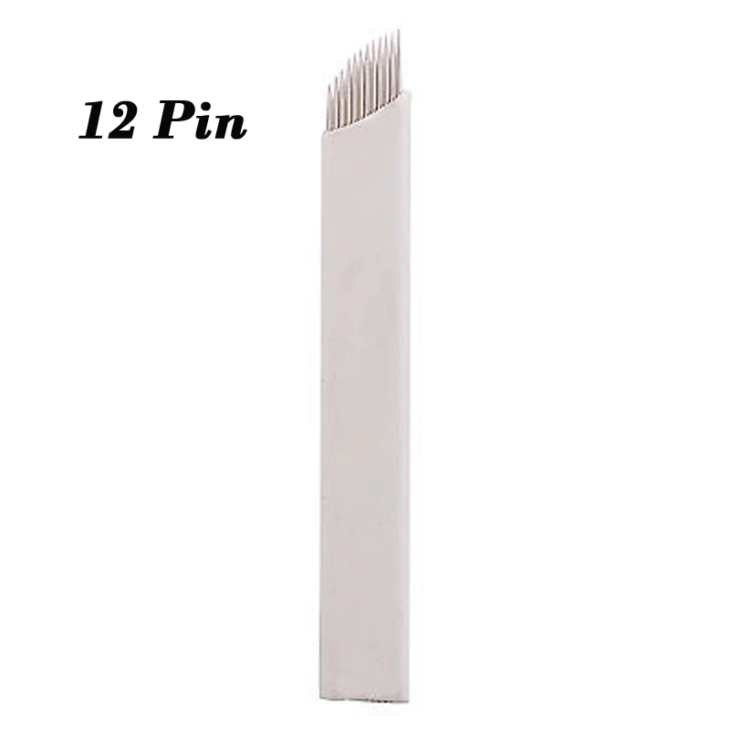 

500pcs needle microblading 12 pin blade eyebrows Tattoo Needles for Permanent Makeup eyebrow embroidery