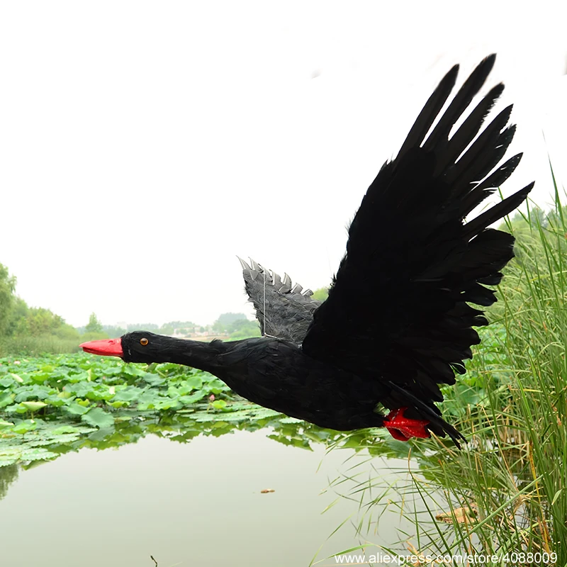 Creative Imitated big birds Theme hotel wall decoration props beautiful black white gray simulation Swan nice garden deco