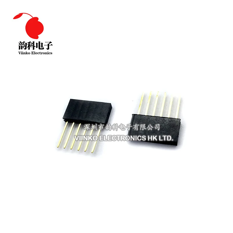 60PCS 2.54MM 6Pin 8Pin 10Pin 11MM Long Needle Female Pin Header Strip Stackable Header for arduino