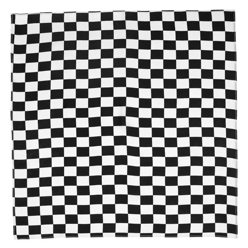 

55x55cm White Black Checkered Flag Racing Bandana Unisex Multi-Use Square Headband Motorcycle Outdoor Sports Hair Wrap Wristband