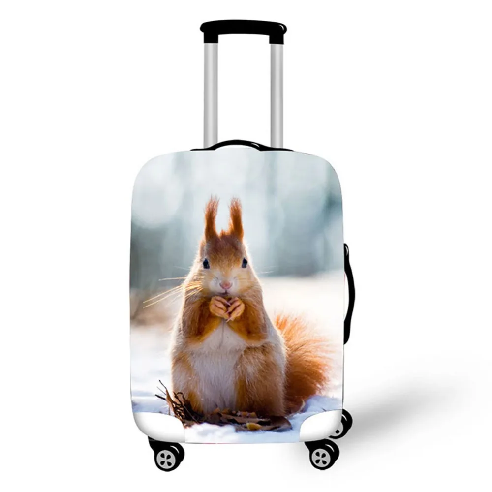 3D squirrel print travel luggage suitcase protective cover stretch waterproof portable luggage covers rain cover