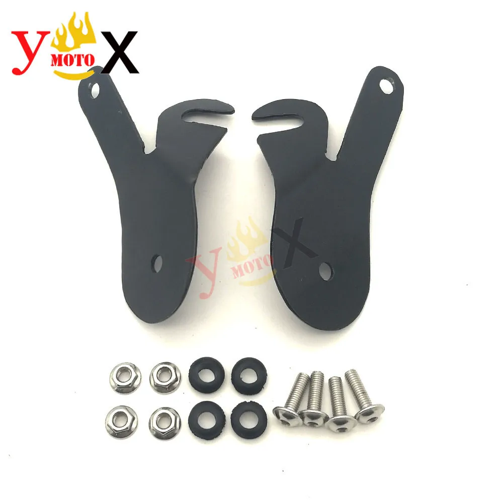 Motorcycle Front Black Windscreen Bracket Windshield Holder W/ Screws Mounting For Yamaha Cruiser Vmax 1200 VMAX1200 V-MAX1200