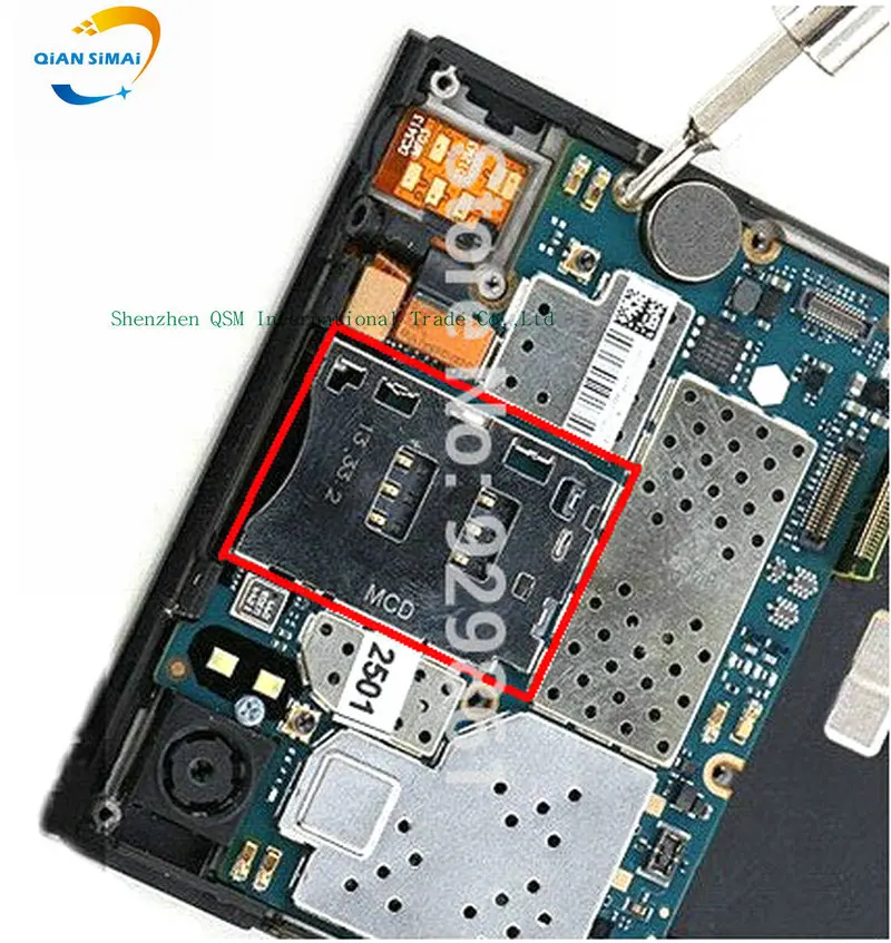 

New original Sim Card socket slot connector Iron cover & sim card reader contact Replacement For Xiaomi 3 M3 Mi3