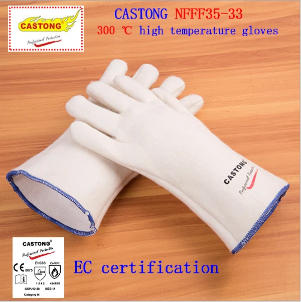 CASTONG 300 degrees high temperature gloves Aramid material high quality fireproof gloves Anti-scalding protection gloves