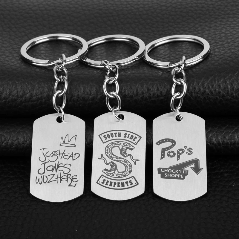 dongsheng TV Riverdale Keychain South side serpents Chock\'lit Shoppe Jughead Jones Metal  Pendants Keyring Women Men Jewelry -50