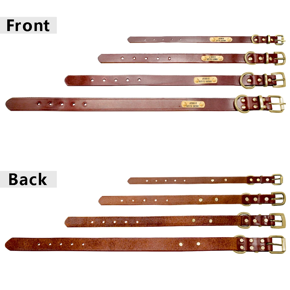 Echtes Leder-Katzenhalsband für kleine und mittelgroße Hunde, personalisiertes Hunde-ID-Halsband, individueller Haustiername und Telefonnummer, kostenlose Gravur – Detail 9