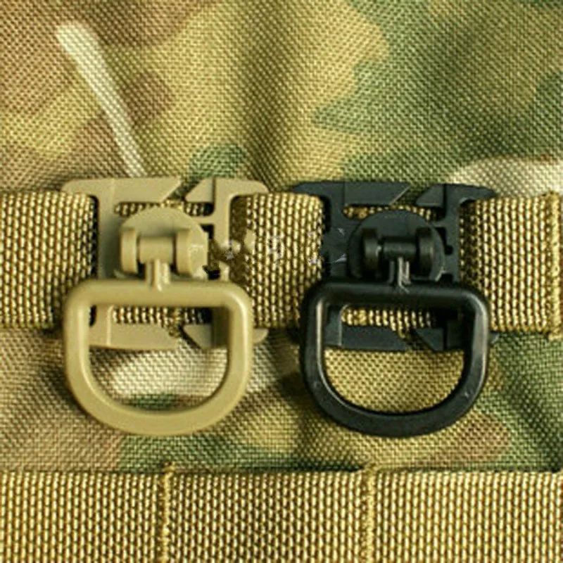 4pcs/pack swivel D ring clip molle webbing clamp tactical backpack waistband belt attach strap hang camp parts