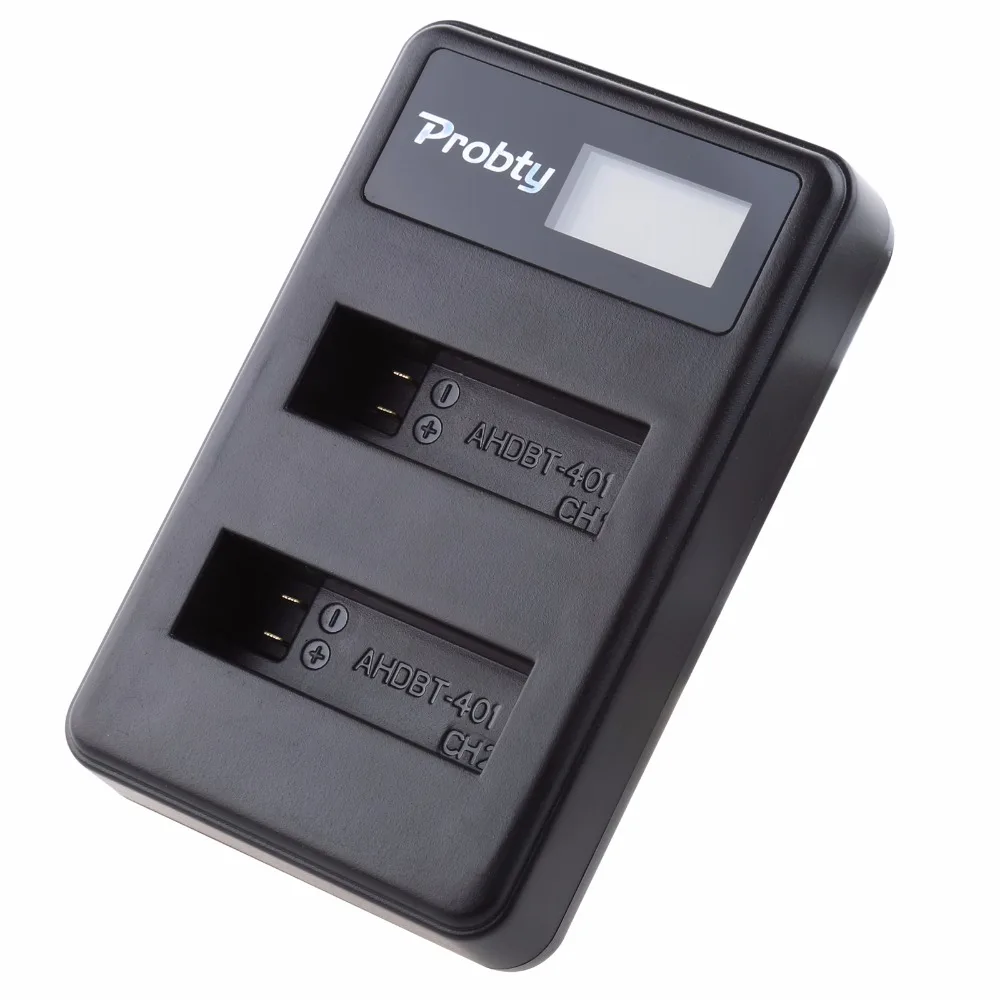 PROBTY HERO3 HERO4 HERO5 Battery charger LCD Camera dual Charger for gopro hero3 hero4 hero5