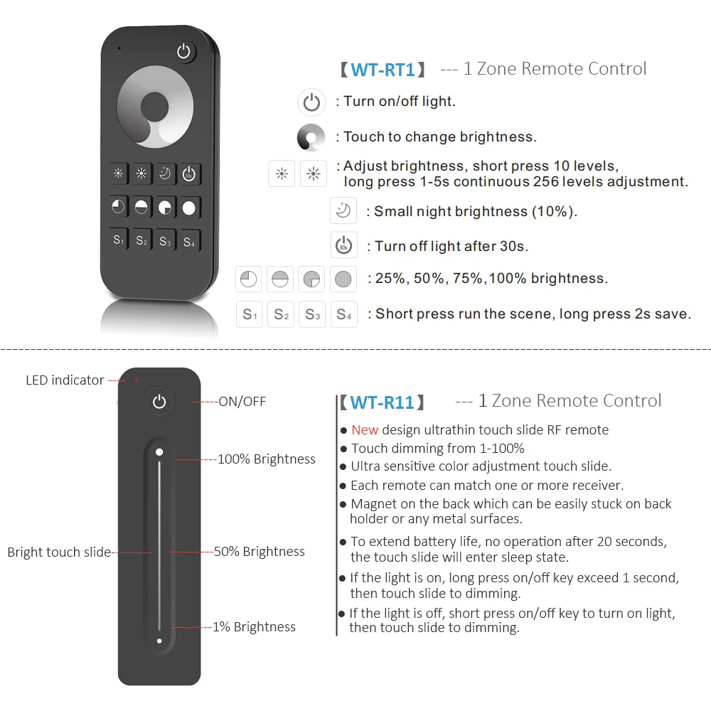 Wifi付きインテリジェントled調光器,タッチrfワイヤレスコントローラー,単色,5v 36v,12v 24v 2.4g