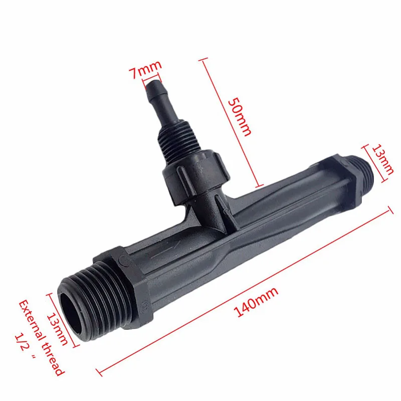 Macho Rosca Venturi Fertilizante Injector, Dispositivo De Irrigação Por Gotejamento, Fertilização De Flores, Jardim Emissor De Tubo De Água, 1/2