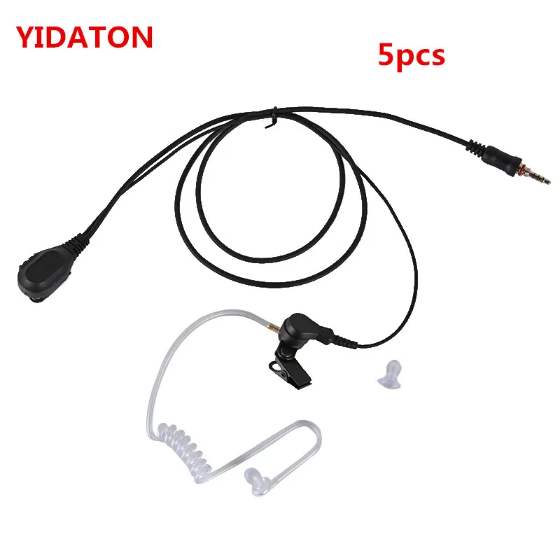 YIDATON 5pcs FBI Air Tube Earpiece Headset PTT for YAESU Walkie Talkie VX-7R VX-6R FT-250R HX471 HX460 HX370 Portable Radio