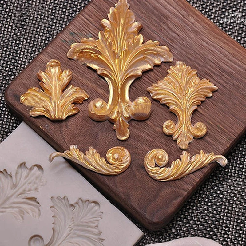 Vintage Flourish Scrolls Silicone Fondant Mould Fondant Mould Cake Decor Leaf Sugar Bake