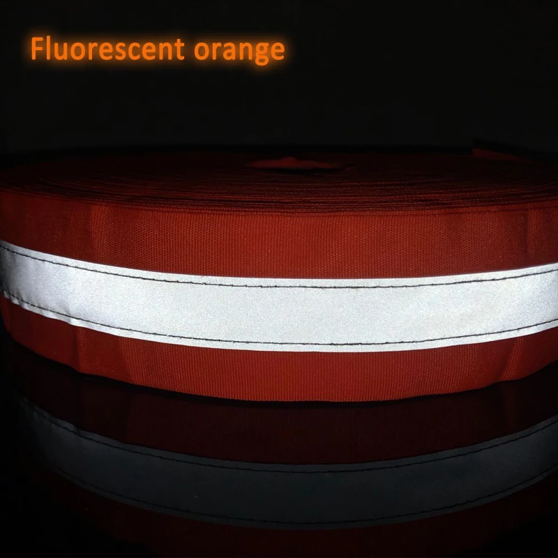 Fluorescent Yellow/Fluorescent Orange Reflective Fabric Sew On Safe Clothing