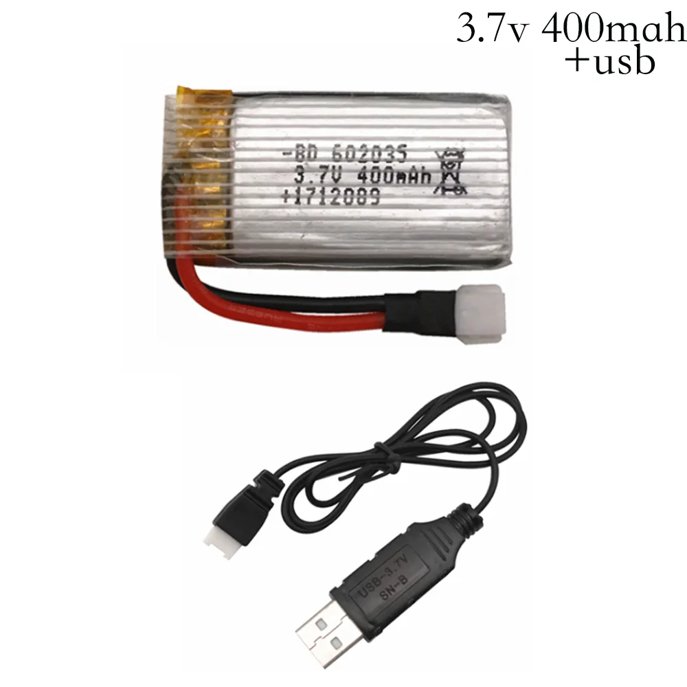 

3.7V 400mah Lipo battery 3.7 V 400 mah 30C 752035 For H31 Battery With USB charger ( Input 5V ) X4 H107 H31 Spare Parts 752035