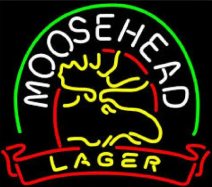

Moosehead Lager олень стеклянный неоновый Световой знак пивной бар