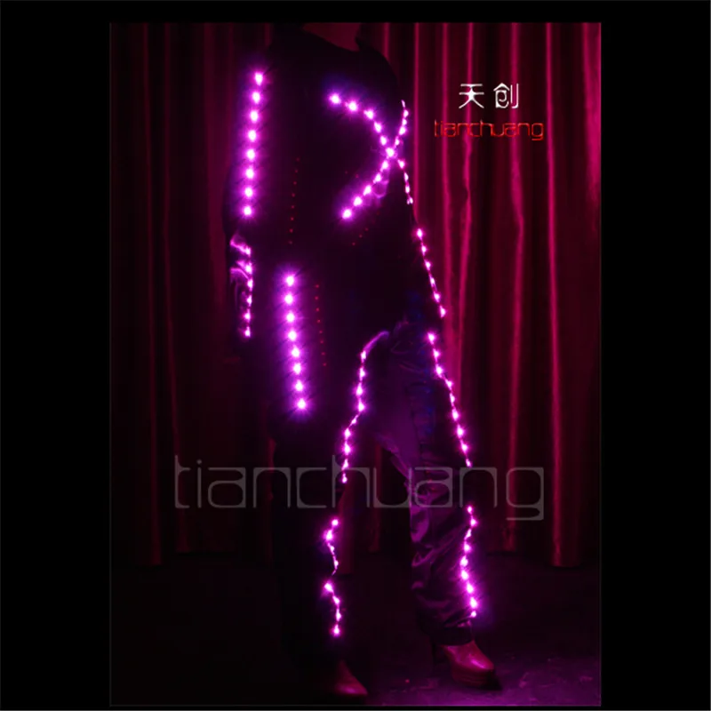 TC-80 LED colorful lighting Full color robot LED costumes party disco wear ballroom program design dancing luminous light cloth