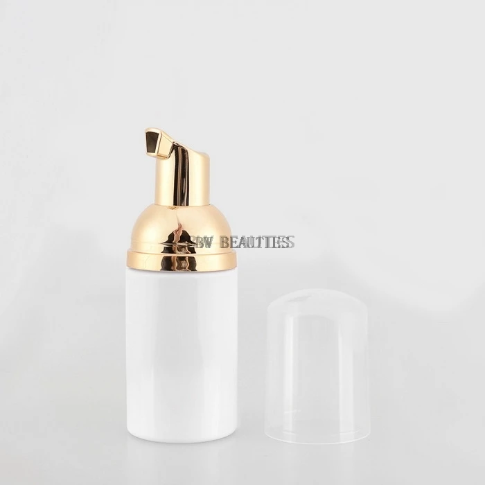 30ml 60ml Personal Care Mousse Empty PET Plastic Foam Bottle Shinny Gold Electroplate Foaming Pump Bottle Excellent Quality