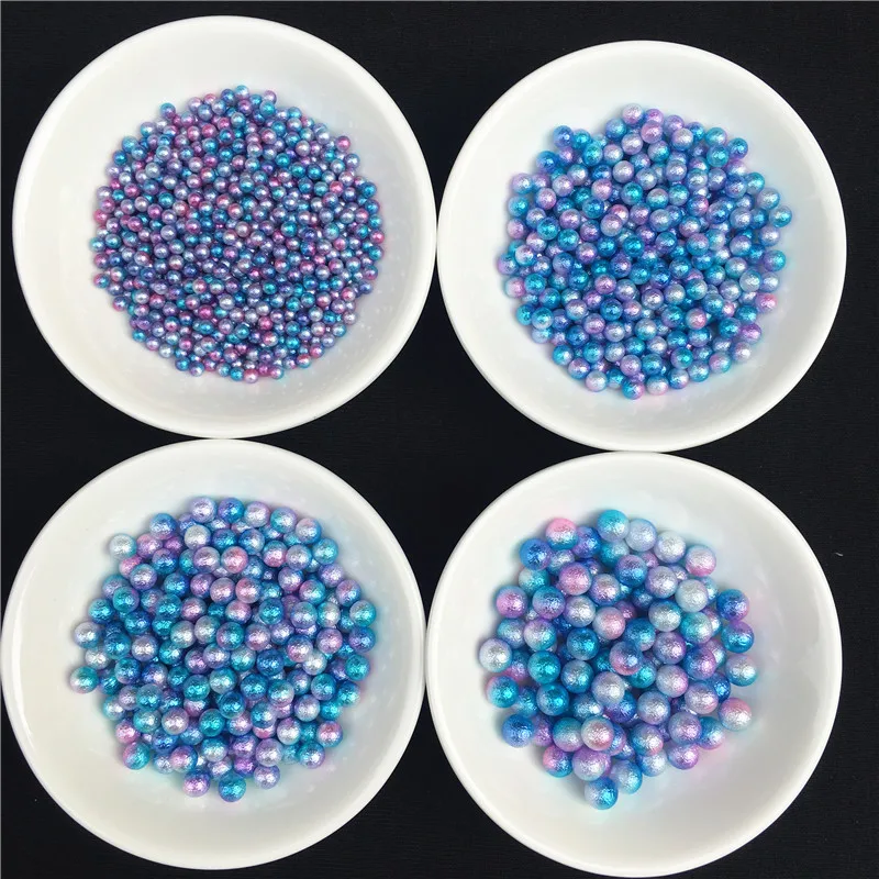 Mixed Size 3/4/5/6mm Mermaid Gradual Wrinkle, Phantom Color, Porous Pearl DIY Nail Pearl Japanese Abrasive Pearls for Craft