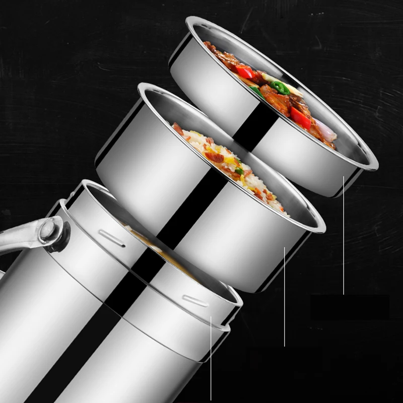 Double Wall Stainless Steel Vacuum Thermo Heated Lunch Box Containers Kids Adult School Student Large Food Bento Box Portable