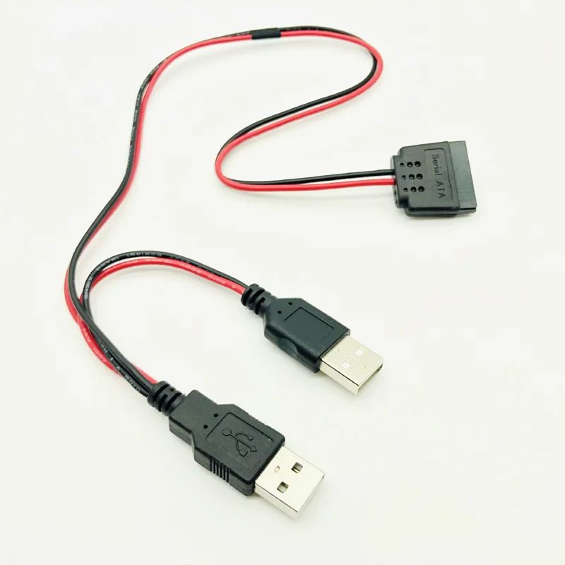 SATA to USB Power Cable HDD USB Adapter 40cm USB 5V Male To 15Pin SATA Female USB Port Power Supply for Laptop 2.5\