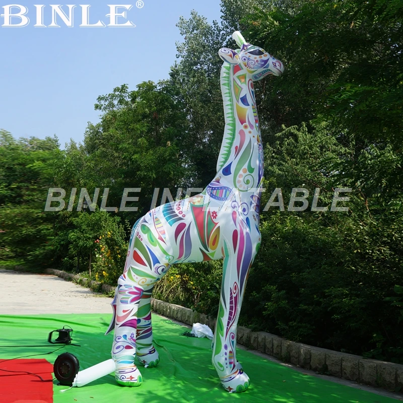 Creative design colorful giant inflatable cartoon deer advertising party festive decoration event animal model for zoo