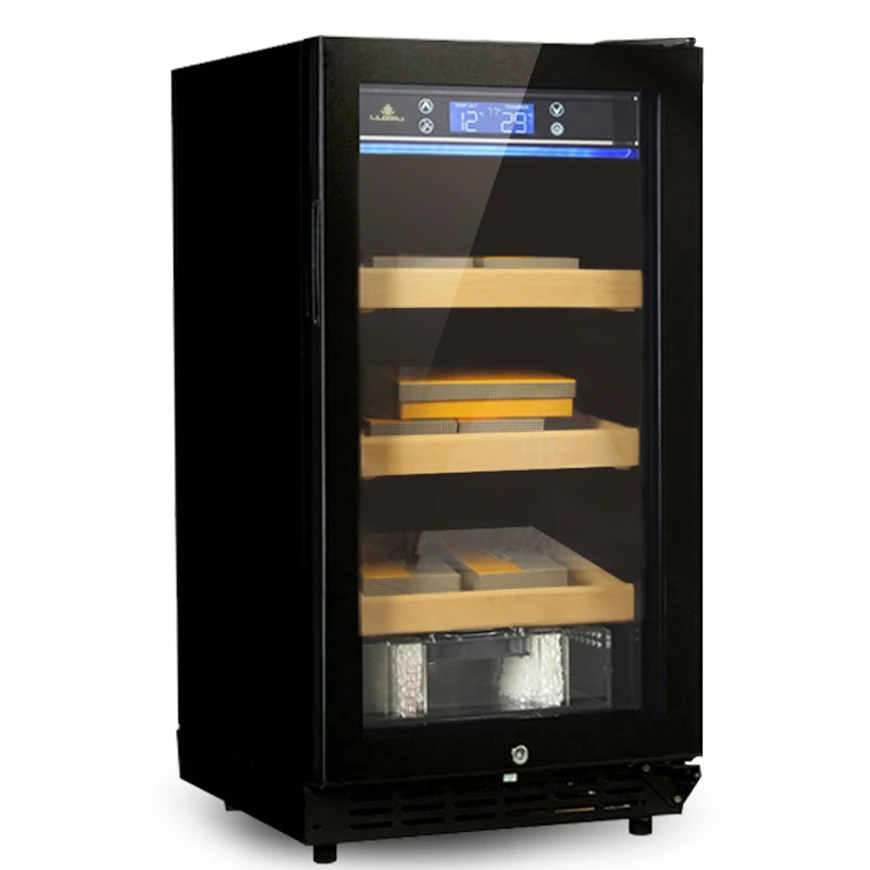 Cigar Cabinet Freezer Constant Temperature Wine Tea Humidor Three-Layer Parquet Luxury Cigar Storage Cabinet Fridge