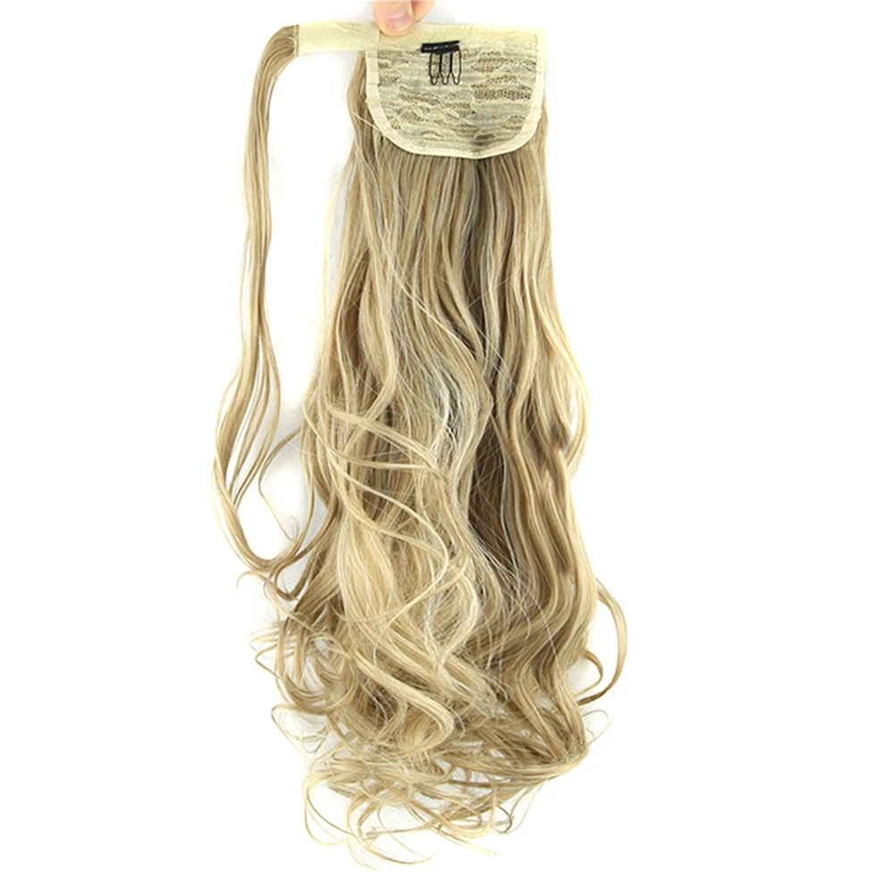 

Soowee Curly Synthetic Hair Wrap Ponytails Clips In Hair Extension Horse Hair Pony Tail False Hair Ponytail Hairpins for Women