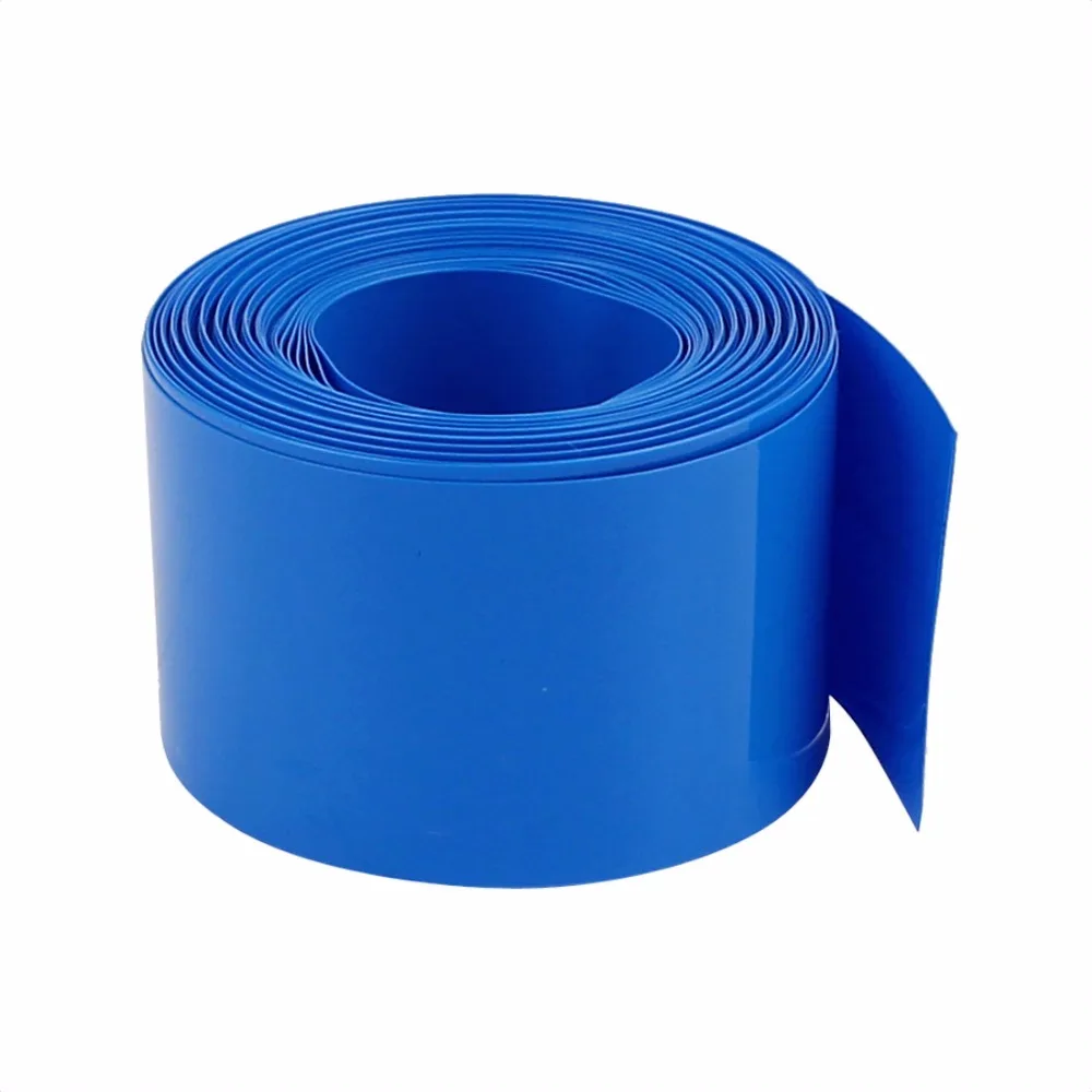 Uxcell Hot Sale1PCS 30mm Flat Width 2M Length PVC Heat Shrink Tube Blue for 18650 Batteries Insulation casing Heat shrink