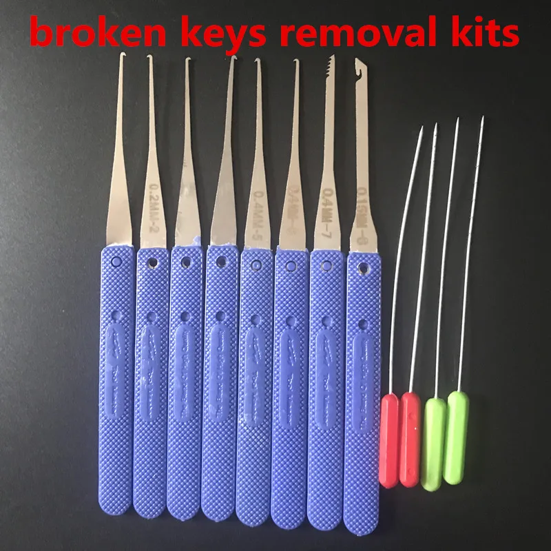 12pcs Klom Locksmith Tools Broken Key Remove Auto Extractor Set Stainless Steel Removal Hooks Lock Kit Hardware