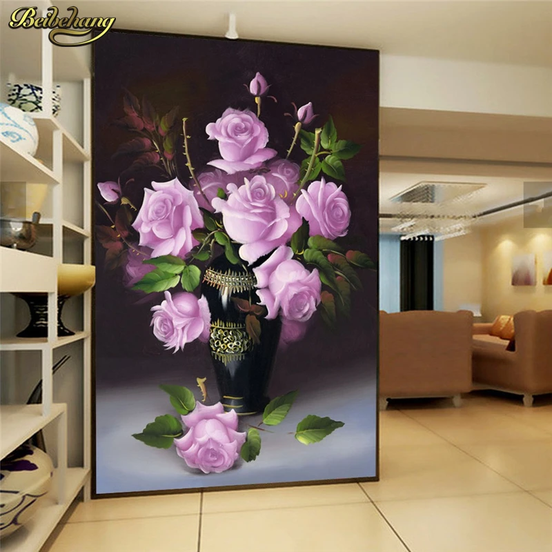 

beibehang Custom Photo Wallpaper Mural Wall Sticker Classical Vase Flower Oil Painting Arcade Aisle TV Background Wall