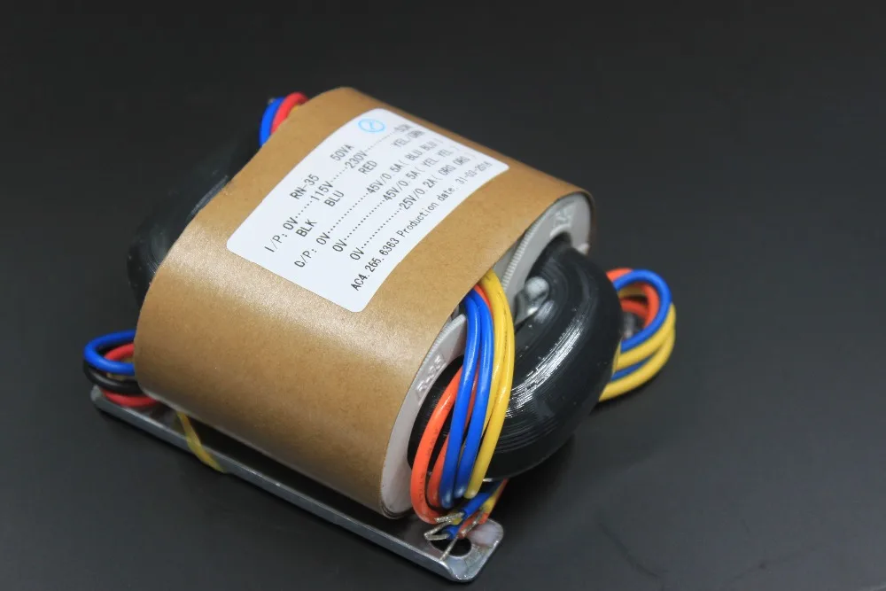 50VA (0 فولت-230 فولت) المزدوج 45 فولت + 25 فولت/50 واط R-نوع المحولات