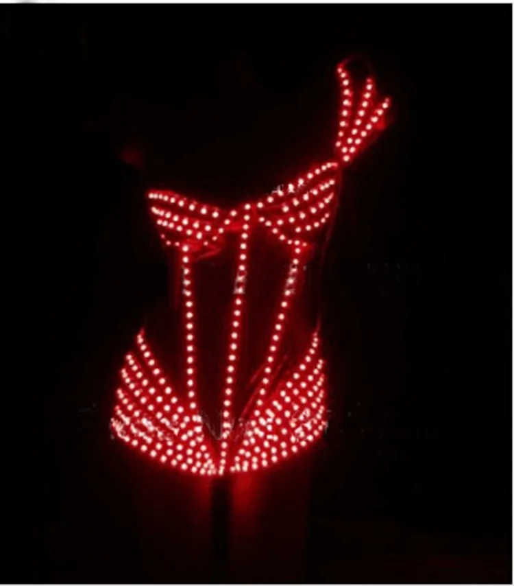 Night club party event dress full color led bra Handmade Led underwear luminous costume stage dj sexy clothes led costume party