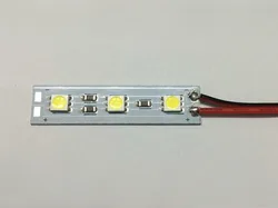 20 sztuk/partia 5050 SMD LED Bar biały/ciepły biały 3 ledy 4CM szafka LED twardy pasek DC12V gablota LED twardy pasek