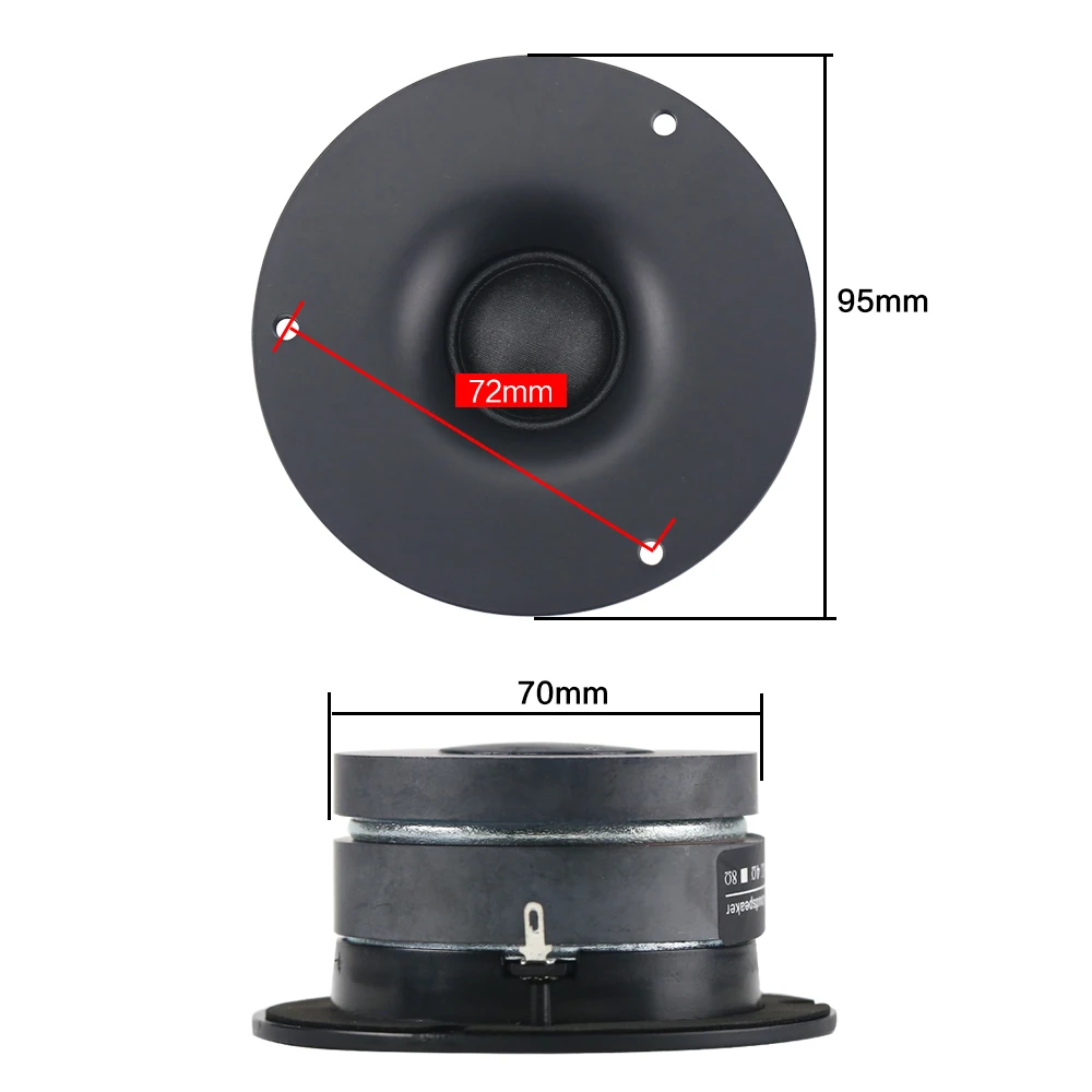 GHXAMP 3.5 Inch 95mm Tweeter Treble Speaker Unit 4Ohm 25W Portable Loudspeaker Home Theater Silk Film 25Core 1.2KHz-30KHz 1PC