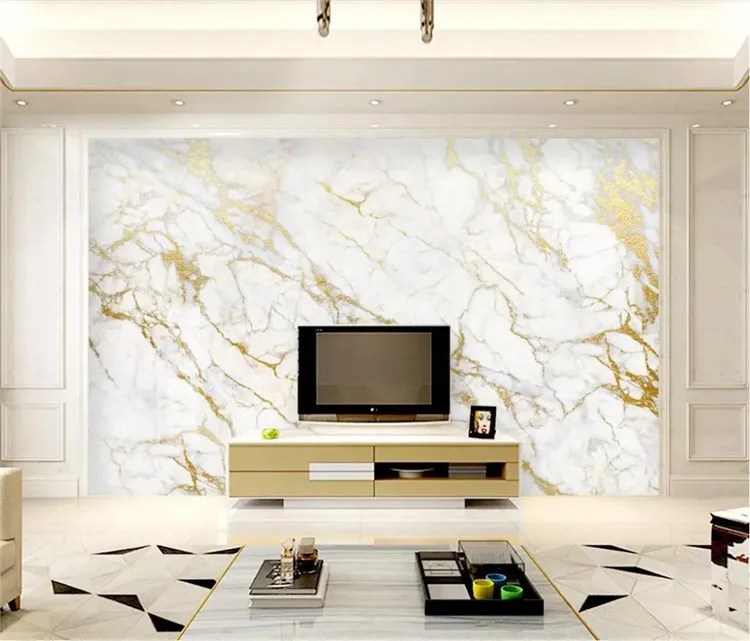 

Custom wallpaper mural gold silk jazz white marble wall papers home decor wallpapers for living room papel de parede